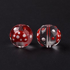 Glass with Enamel Beads&nbsp;LAMP-P058-01F