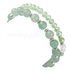 2Pcs 2 Style Natural Green Aventurine & Glass Beaded Stretch Bracelets Set&nbsp;BJEW-TA00318