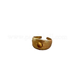 Zinc Alloy with Natural Tiger Eye Finger Rings&nbsp;FS-WG365DD-03