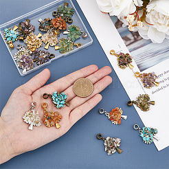 21Pcs 21 Styles Mixed Gemstone Chip  European Dangle Charms&nbsp;PALLOY-AB00057