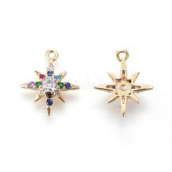 Brass Cubic Zirconia Charms&nbsp;KK-O119-18G