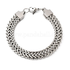 201 Stainless Steel Diamond-Cut Wheat Chain Bracelets for Men&nbsp;STAS-T077-07P