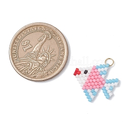 Glass Seed Beaded Fish Pendants&nbsp;PALLOY-MZ01219