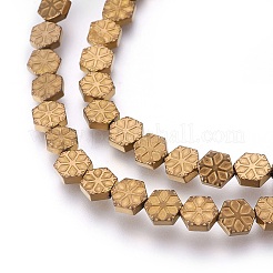 Electroplated Non-magnetic Synthetic Hematite Beads Strands&nbsp;G-P392-G08