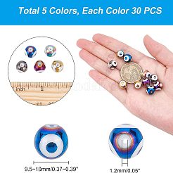 5 Strands 5 Colors Electroplate Glass Beads Strands&nbsp;EGLA-NB0001-17