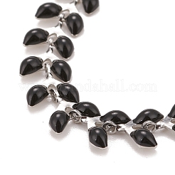 Enamel Wheat Link Chains Bracelet&nbsp;BJEW-P271-02P