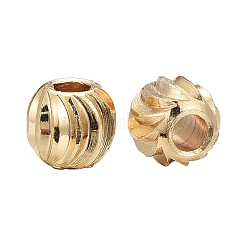 PVD Vacuum Plating Brass Corrugated Round Spacer Beads Set&nbsp;KK-LS0001-10C-G
