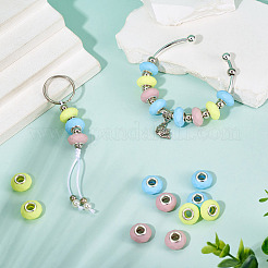 30Pcs Spray Painted Faceted Resin European Beads&nbsp;RESI-TADJ0001-05B