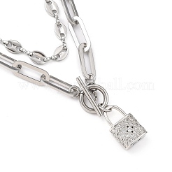304 Stainless Steel Coffee Bean Chain Necklaces and  Pendant Necklaces Sets&nbsp;NJEW-JN03083