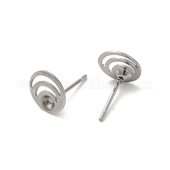 Non-Tarnish Flat Round 201 Stainless Steel Stud Earring Findings&nbsp;STAS-Q315-06P