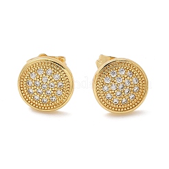 Brass Micro Pave Clear Cubic Zirconia Stud Earrings&nbsp;EJEW-D305-15G