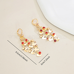 Brass Heart Tassel Hoop Earrings&nbsp;IA3670