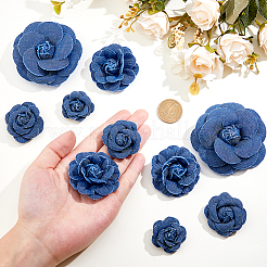 16Pcs 4 Styles Denim Cloth Flowers&nbsp;DIY-FH0007-68B