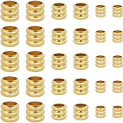120Pcs 3 Styles Rack Plating Brass Beads&nbsp;KK-BBC0023-42
