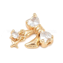 Brass Micro Pave Cubic Zirconia Beads&nbsp;KK-K407-56G