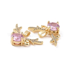 Brass Micro Pave Cubic Zirconia Christmas Deer Pendants&nbsp;KK-E068-VC422