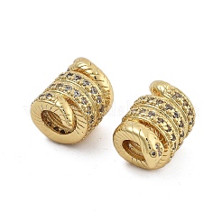 Brass Micro Pave Cubic Zirconia European Beads&nbsp;KK-Q006-49G
