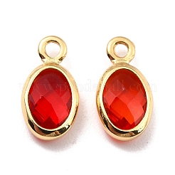 Eco-Friendly Brass with Glass Pendants&nbsp;KK-K268-01O