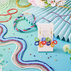 17 Strands 17 Colors Electroplate Glass Beads Strands&nbsp;EGLA-TA0013-40