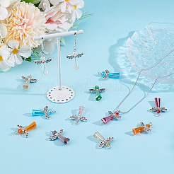 48Pcs 8 Styles Glass Pendants&nbsp;PALLOY-GO00055
