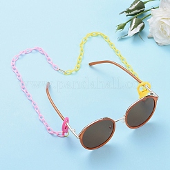 Personalized Two Tone ABS Plastic Cable Chain Necklaces&nbsp;NJEW-JN02825-03