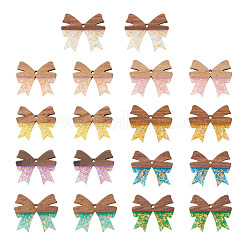 18Pcs 9 Colors Wood & Resin Pendants&nbsp;WOOD-TA0002-96