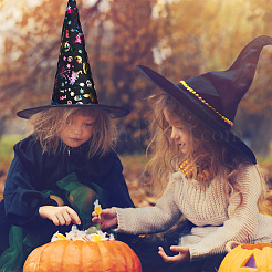 Halloween Theme Pattern Polyester Bronzing Fabric&nbsp;DIY-WH0033-30