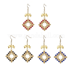 3 Pairs Glass Dangle Earrings&nbsp;EJEW-MZ00709