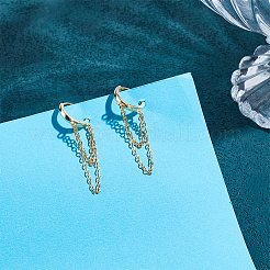 1Pair 925 Sterling Silver Hoop Earrings&nbsp;EJEW-UN0002-85G