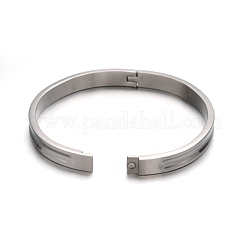 Tarnish Resistant Fashionable Unisex 304 Stainless Steel Bangles&nbsp;BJEW-L552-02D-6mm
