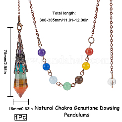 1Pc Natural Chakra Gemstone Dowsing Pendulums&nbsp;AJEW-SC0002-31R