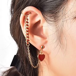 Heart Alloy Enamel Dangle Earring for Girl Women&nbsp;EJEW-JE04606