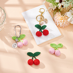 10Pcs 2 Styles Polyester Crochet Cherry&nbsp;DIY-WR0004-92