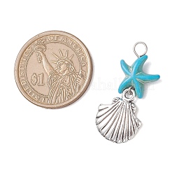 Starfish Dyed Synthetic Turquoise Pendants&nbsp;PALLOY-JF04259