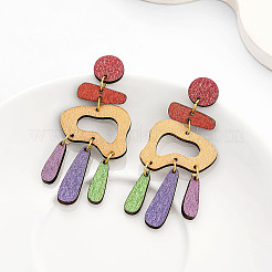 Fashionable Acrylic Nuggets with Teardrop Dangle Stud Earrings&nbsp;FS-WG742C9-01