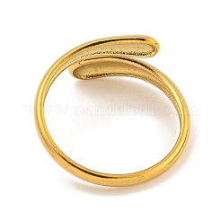 Ion Plating(IP) 304 Stainless Steel Teardrop Open Cuff Ring for Women&nbsp;RJEW-A043-19G