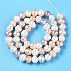 Natural Cultured Freshwater Pearl Beads Strands&nbsp;PEAR-N013-07F-01