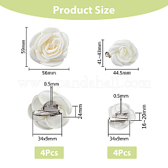 8Pcs 2 Style Camellia Shaped Polyester Alligator Hair Clips&nbsp;PHAR-FH0001-03