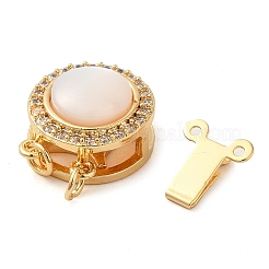 Brass Micro Pave Clear Cubic Zirconia Box Clasps&nbsp;KK-M270-14G