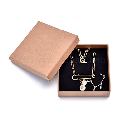 Square Kraft Paper Jewelry Boxes&nbsp;CBOX-L008-002