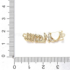 Mother's Day Brass Micro Pave Clear Cubic Zirconia and Enamel Links&nbsp;KK-T084-02G