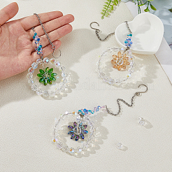 3Pcs Glass Pendant Decorations&nbsp;HJEW-FH00050