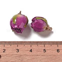 Preserved Rose with Golden Alloy Pendants&nbsp;FIND-M010-01B
