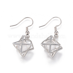 Natural Quartz Crystal Dangle Earrings&nbsp;EJEW-K080-A04