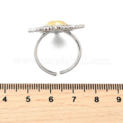 Brass Micro Pave Cubic Zirconia Cuff Rings for Women&nbsp;RJEW-F184-01B-GP