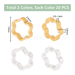 40Pcs 2 Colors Rack Plating Brass Bead Frames&nbsp;KK-PH0006-31