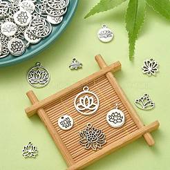 100Pcs 10 Styles Tibetan Style Alloy Charms&nbsp;TIBEP-CJ0002-34