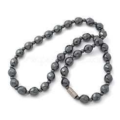 Round Twist Synthetic Non-Magnetic Hematite Beaded Necklaces&nbsp;NJEW-R020-04