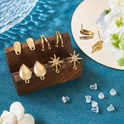 10Pcs 5 Styles Brass Stud Earring Findings&nbsp;KK-TA0002-82