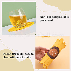 2Pcs 2 Style Flower Silicone Hot Pads&nbsp;AJEW-GF0011-17B